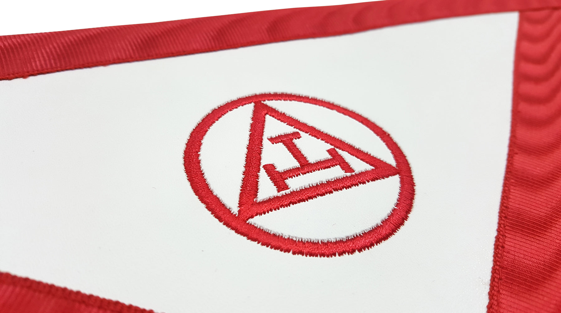 Treasurer Royal Arch Chapter Apron - Red Machine Embroidery - Bricks Masons