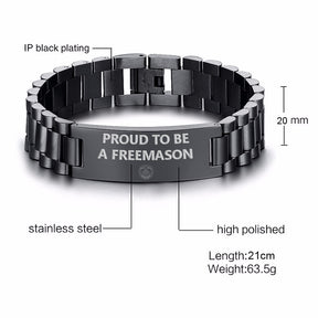 Grand Master Blue Lodge Bracelet - Stainless Steel - Bricks Masons