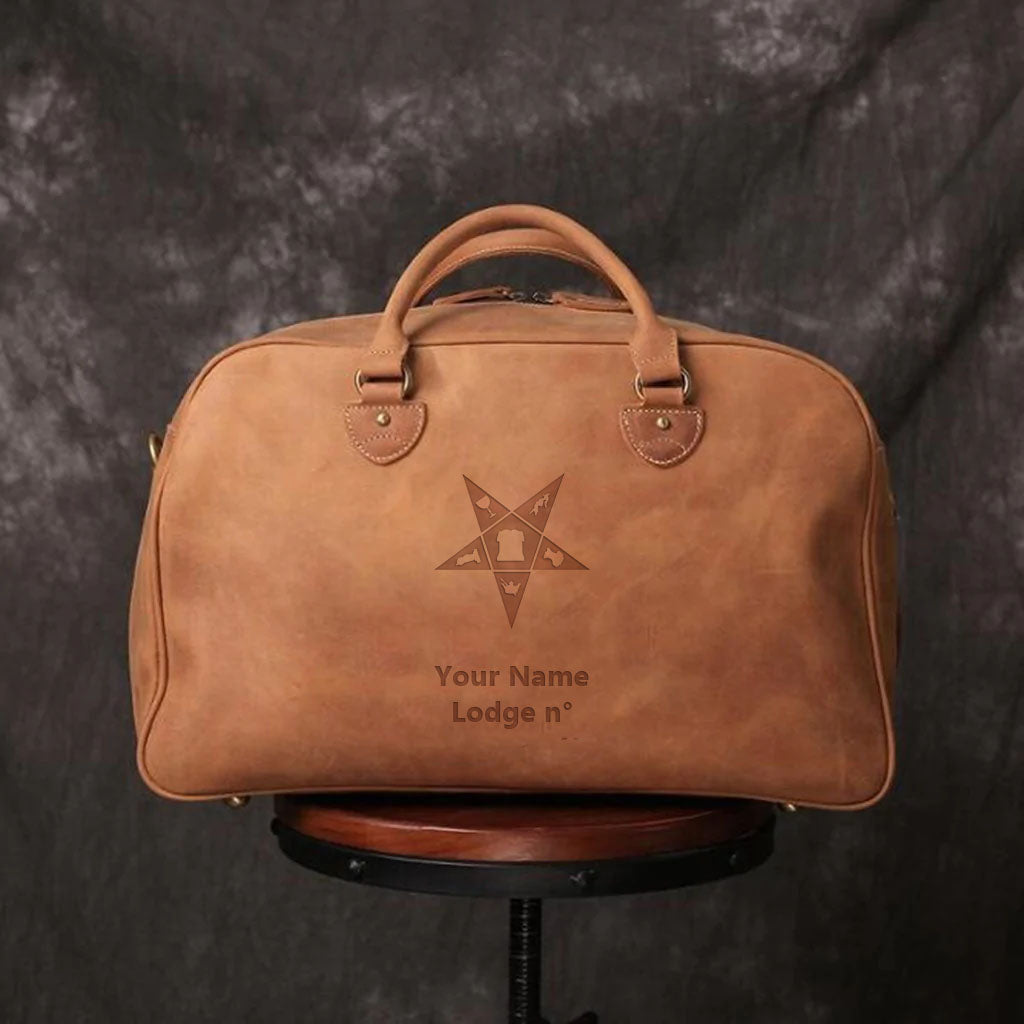 OES Travel Bag - (Dark Brown/Camel) - Bricks Masons