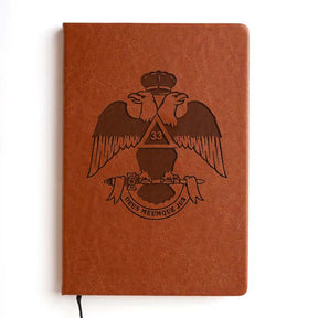 33rd Degree Scottish Rite Journal - Wings Down Brown Faux Leather - Bricks Masons