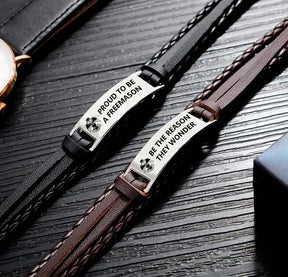 33rd Degree Scottish Rite Bracelet - Wings Down Black & Brown - Bricks Masons