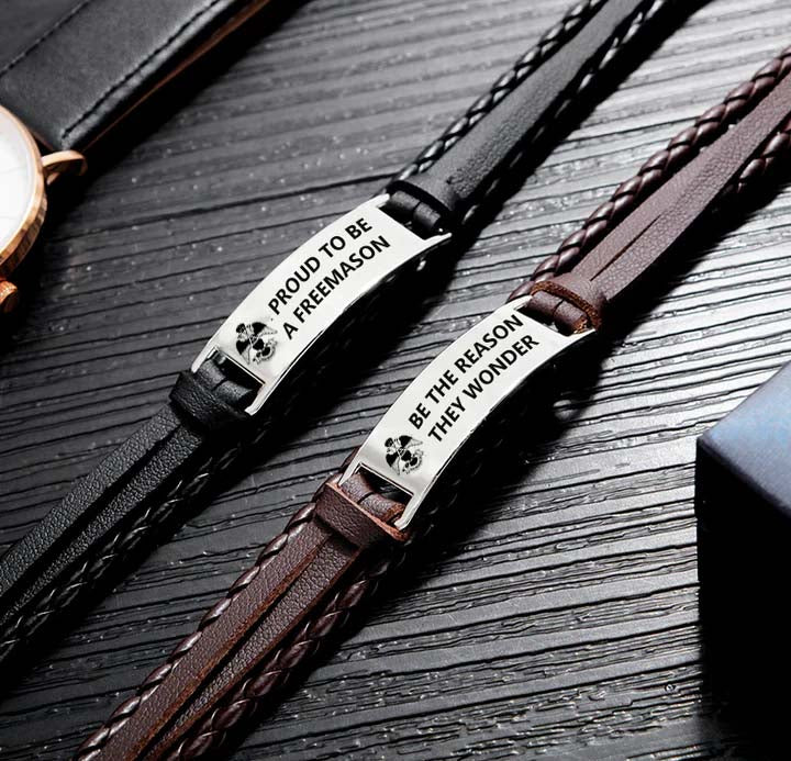33rd Degree Scottish Rite Bracelet - Wings Down Black & Brown - Bricks Masons