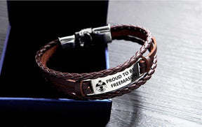 33rd Degree Scottish Rite Bracelet - Wings Down Black & Brown - Bricks Masons