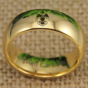 33rd Degree Scottish Rite Ring - Wings Down Gold Color - Bricks Masons