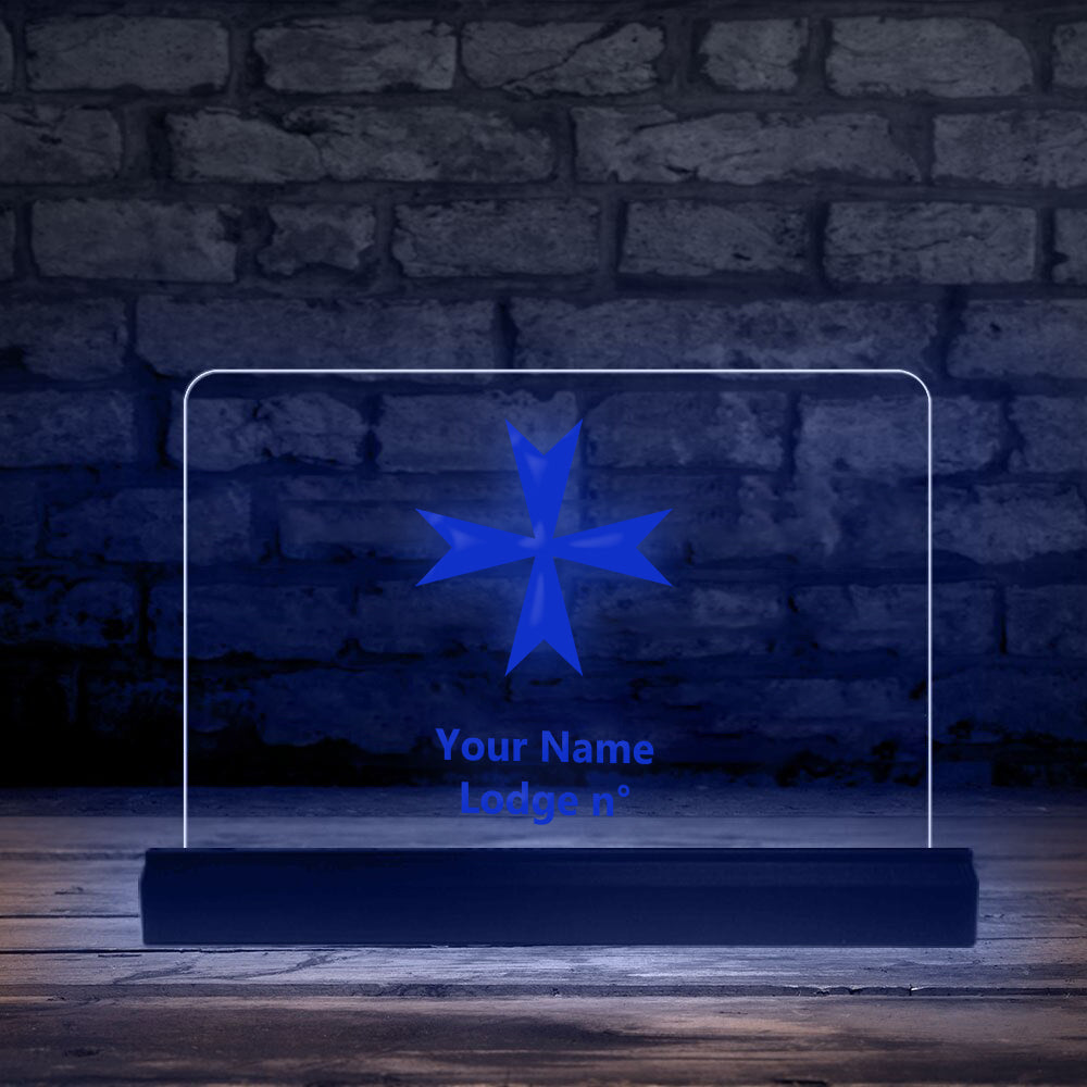 Order Of Malta Commandery LED Sign - 3D Glowing light - Bricks Masons