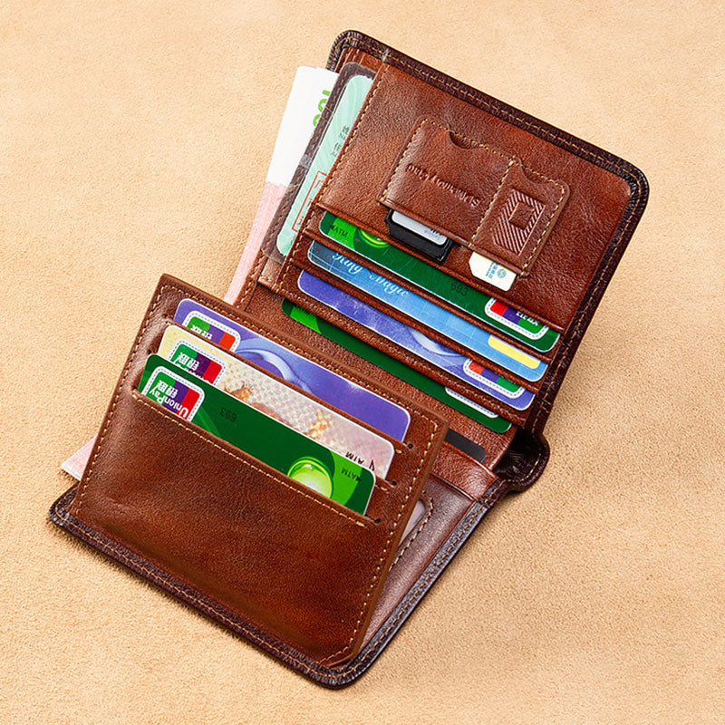 Master Mason Blue Lodge Wallet - Brown Leather - Bricks Masons