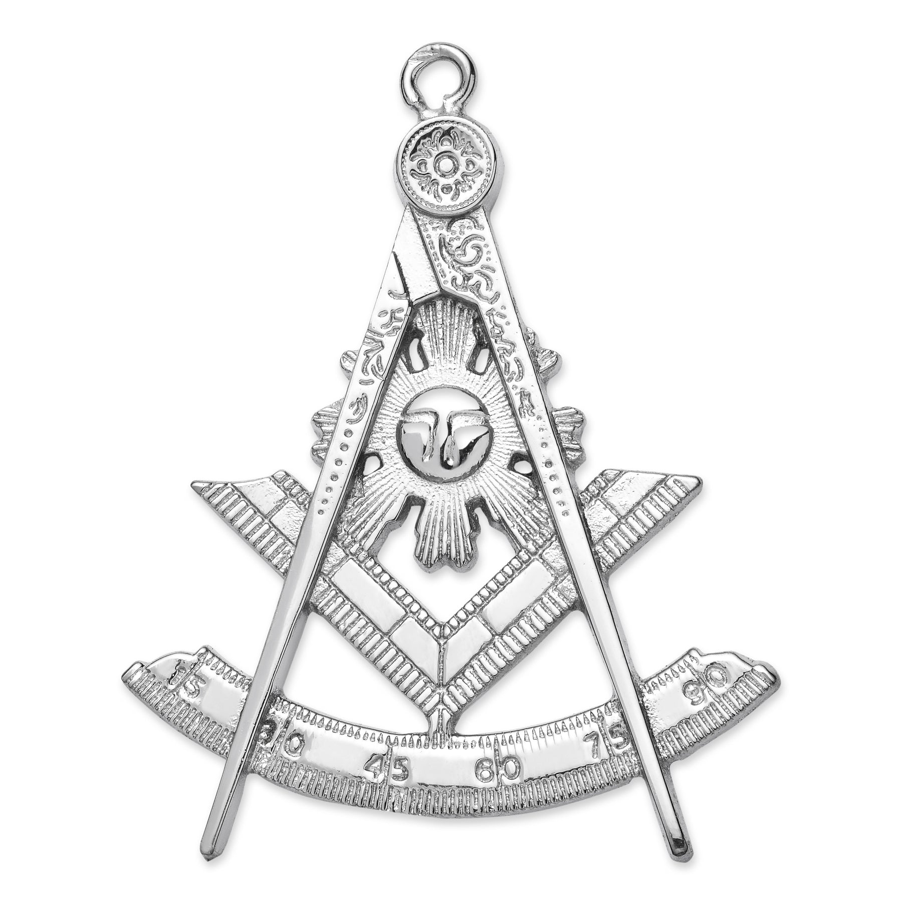 Past Master Blue Lodge California Regulation Collar Jewel - Silver & Gold - Bricks Masons