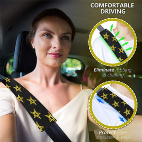 OES Seatbelt Cover - White & Gold - Bricks Masons