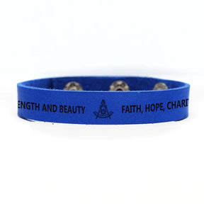 Past Master Blue Lodge California Regulation Bracelet - Various Leather Colors - Bricks Masons