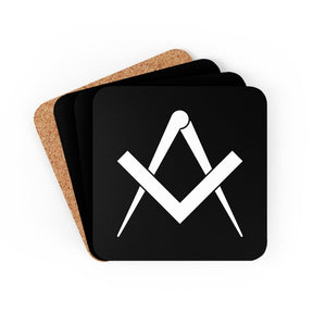 Master Mason Blue Lodge Coaster - Square & Compass 4 Pieces Set - Bricks Masons