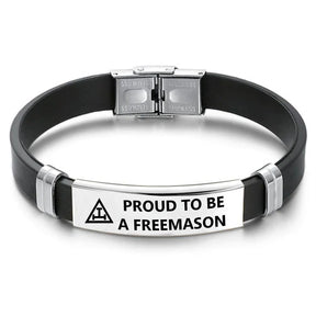 Royal Arch Chapter Bracelet - Steel & Leather - Bricks Masons