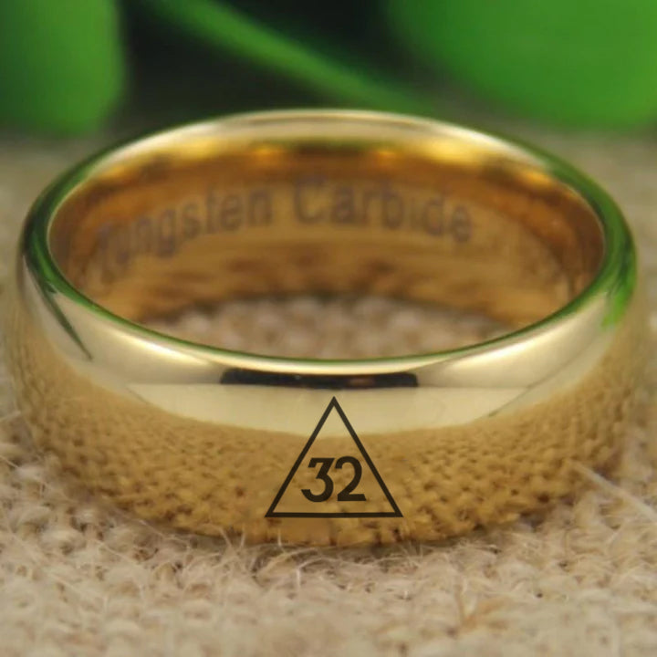 32nd Degree Scottish Rite Ring - Gold Color - Bricks Masons