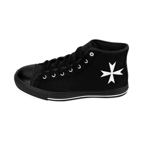 Order Of Malta Commandery Sneaker - High-top Black & White - Bricks Masons