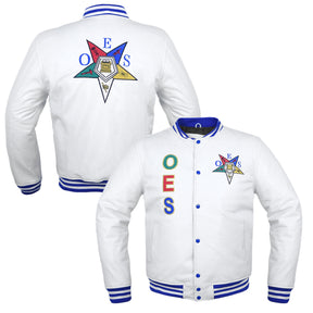 OES Jacket - White Leather - Bricks Masons