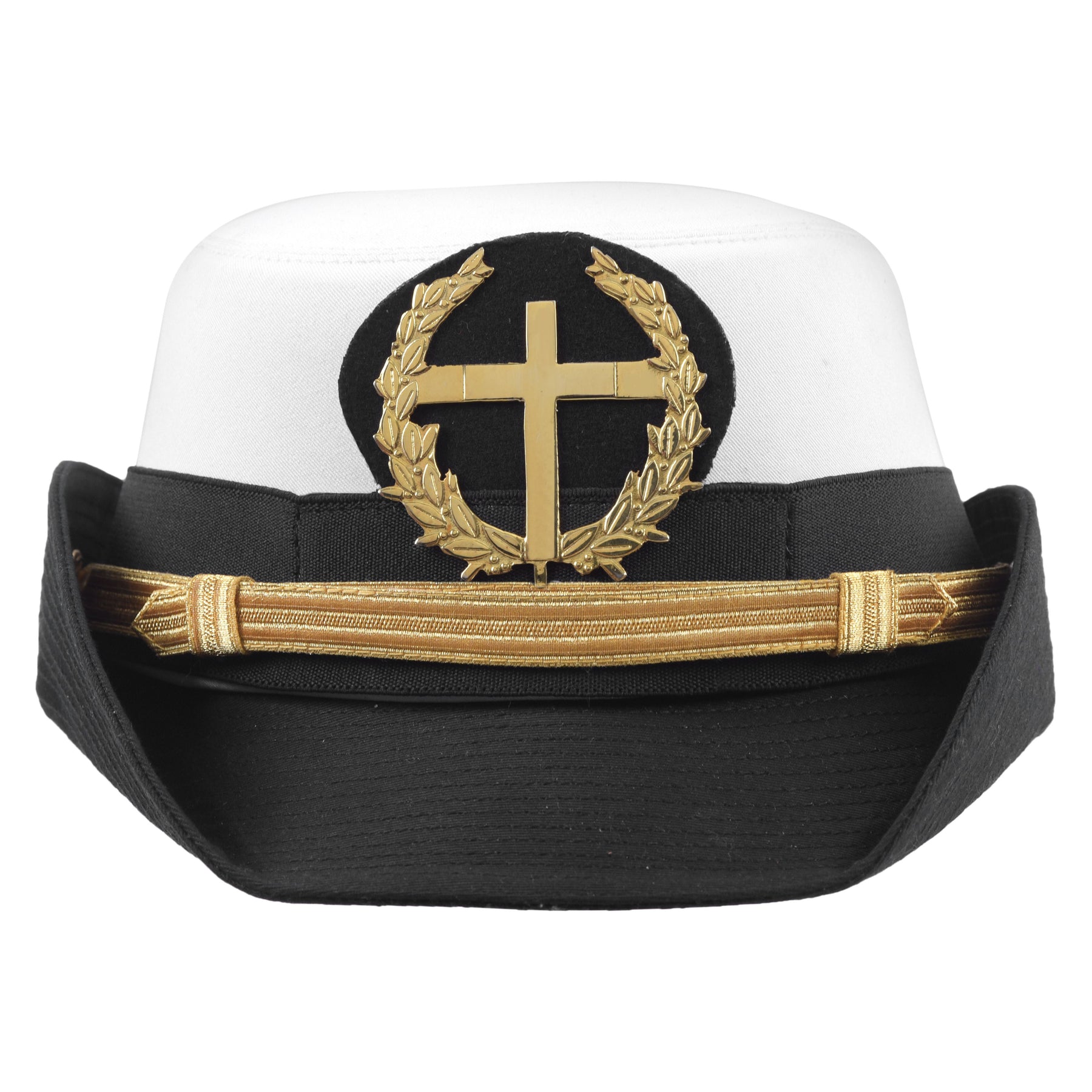 Knights Templar Commandery Fatigue Cap - Gold Cross With Wreath - Bricks Masons