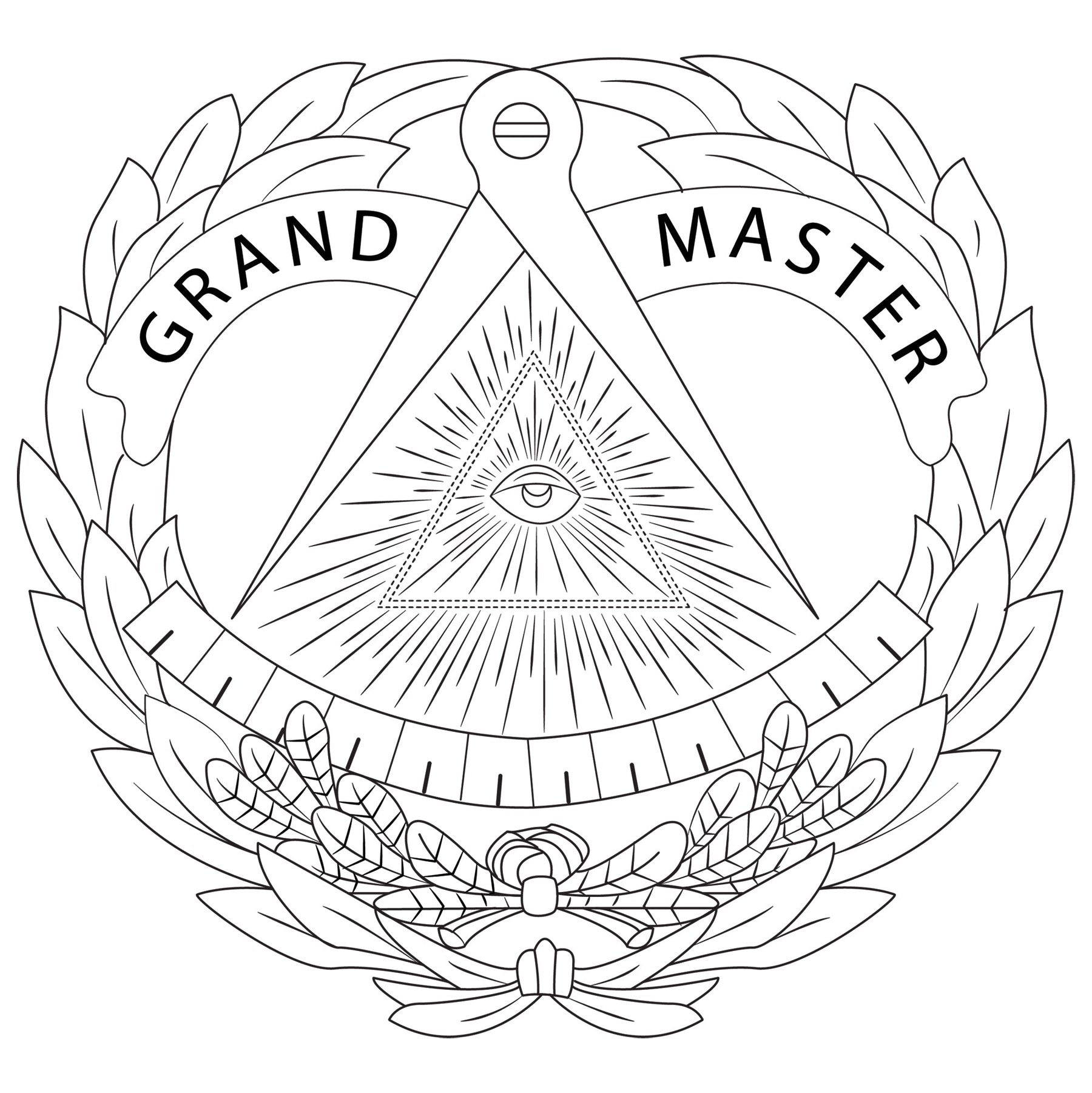 Grand Master Blue Lodge Jewelry Box - Black Velvet Lining - Bricks Masons