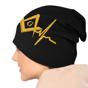 Master Mason Blue Lodge Beanie - Vintage Thermal Elastic Bonnet - Bricks Masons