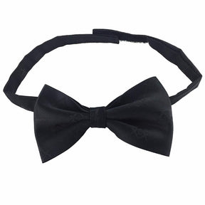 Master Mason Blue Lodge Bow Tie - All Black Silk Square & Compass G - Bricks Masons