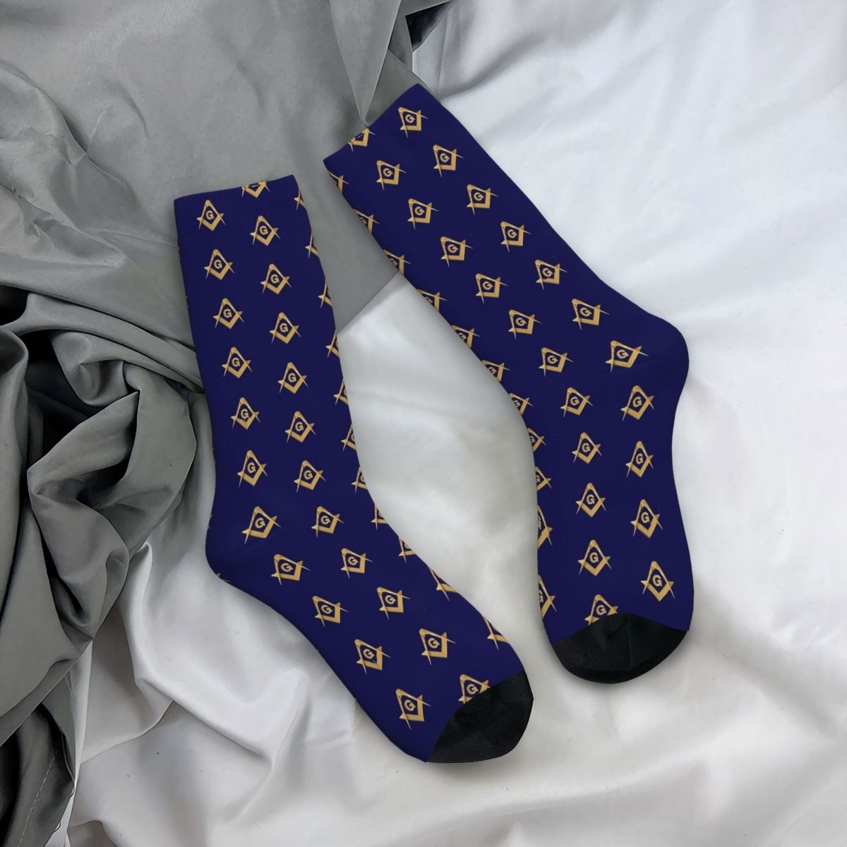 Master Mason Blue Lodge Sock - Gold & Blue - Bricks Masons