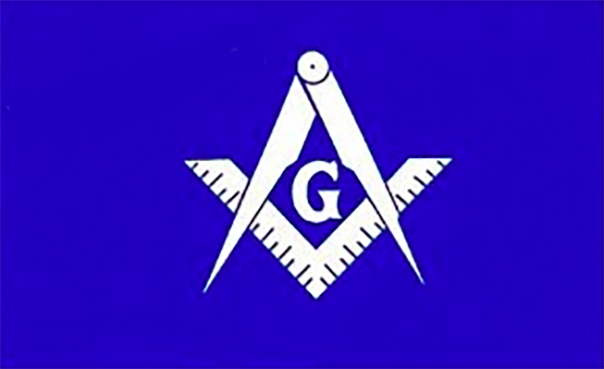 White and Blue Masonic Flag - Bricks Masons