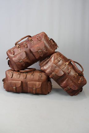 Council Travel Bag - Conker Brown Leather - Bricks Masons