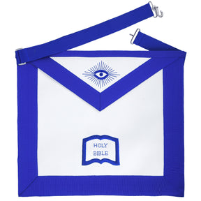 Chaplain Blue Lodge Officer Apron - Machine Embroidery - Bricks Masons
