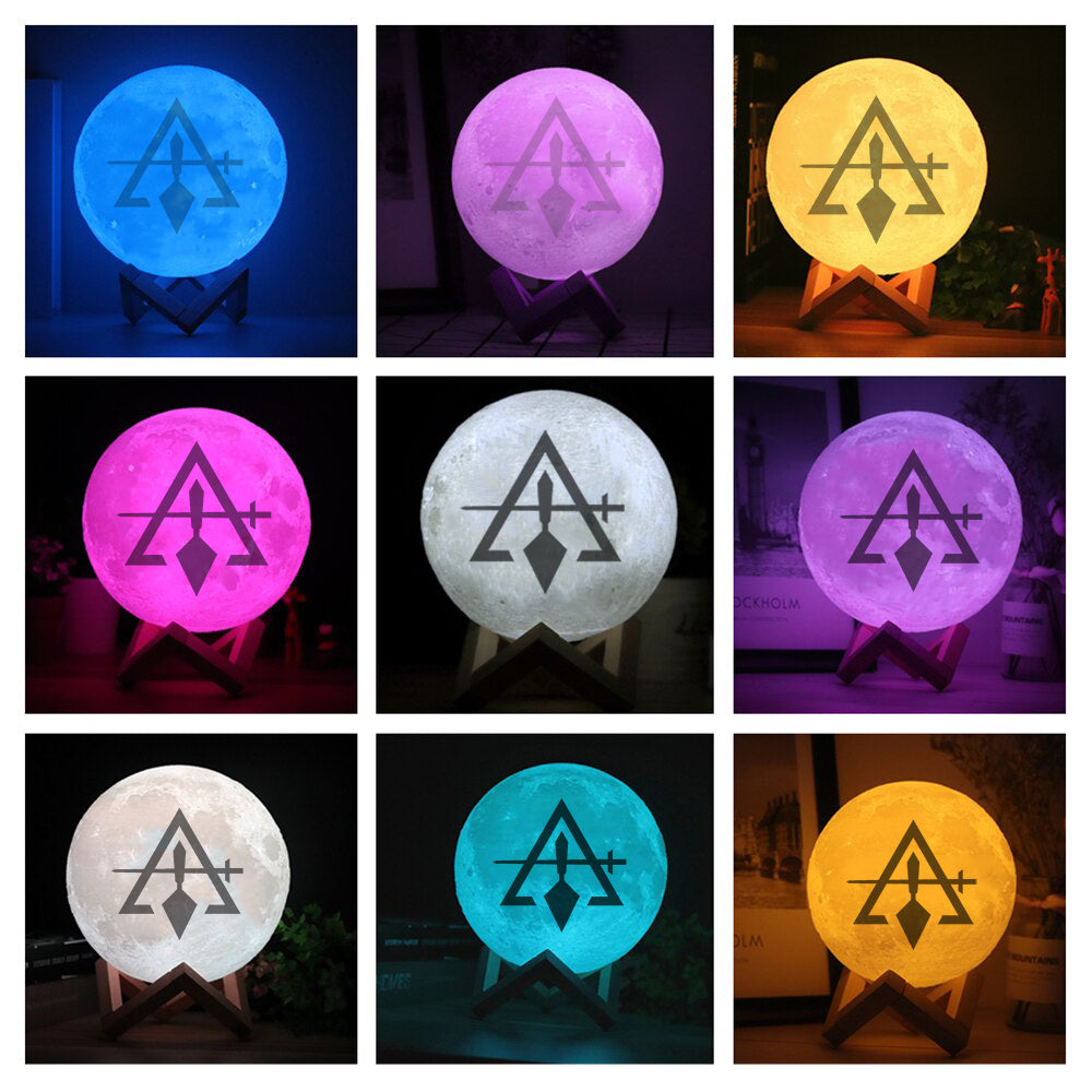 Council Lamp - 3D Moon Various Colors - Bricks Masons