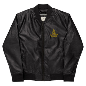 Past Master blue Lodge California Regulation Jacket - Leather Golden Embroidery - Bricks Masons