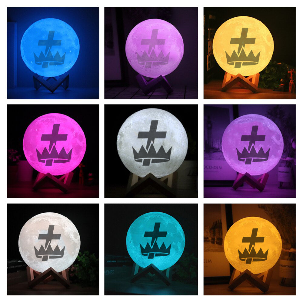 Knights Templar Commandery Lamp - 3D Moon Various Colors - Bricks Masons