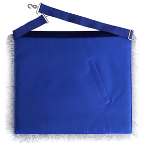 Marshal Blue Lodge Officer Apron - Silver Fringe & Side Tabs - Bricks Masons