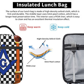 Master Mason Blue Lodge Lunch Bag - Thermal Insulated - Bricks Masons