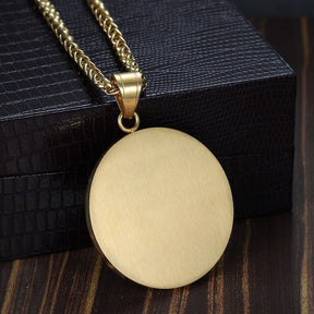 Master Mason Blue Lodge Pendant - Square and Compass Round Gold zircon - Bricks Masons