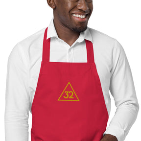 32nd Degree Scottish Rite Kitchen Apron - Various Organic Cotton Colors - Bricks Masons