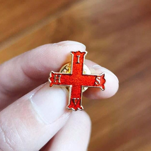 Red Cross of Constantine Lapel Pin - 20mm Metal - Bricks Masons