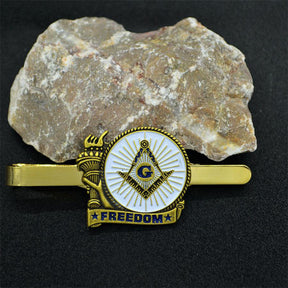 Master Mason Blue Lodge Tie Bar - Square and Compass G Freedom - Bricks Masons