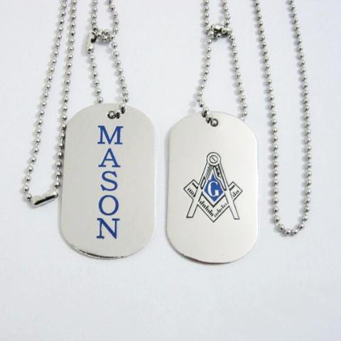 Master Mason Blue Lodge Necklace - MASON Tag - Bricks Masons