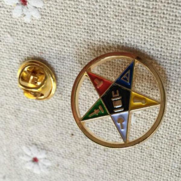 Order of the Eastern Star Cut Out Lapel Pin - Bricks Masons