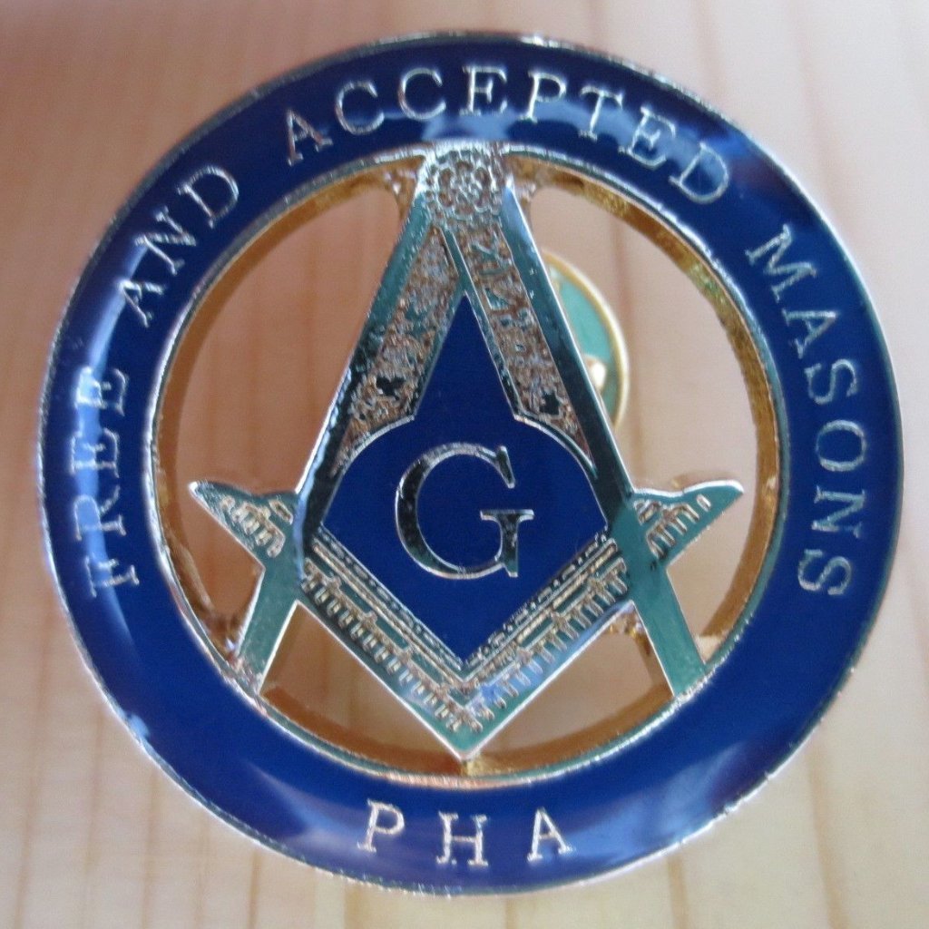 Master Mason Blue Lodge Lapel Pin - Free And Accepted Masons PHA - Bricks Masons