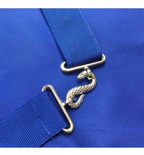 Senior Steward Blue Lodge Officer Apron - Royal Blue Wreath Embroidery - Bricks Masons