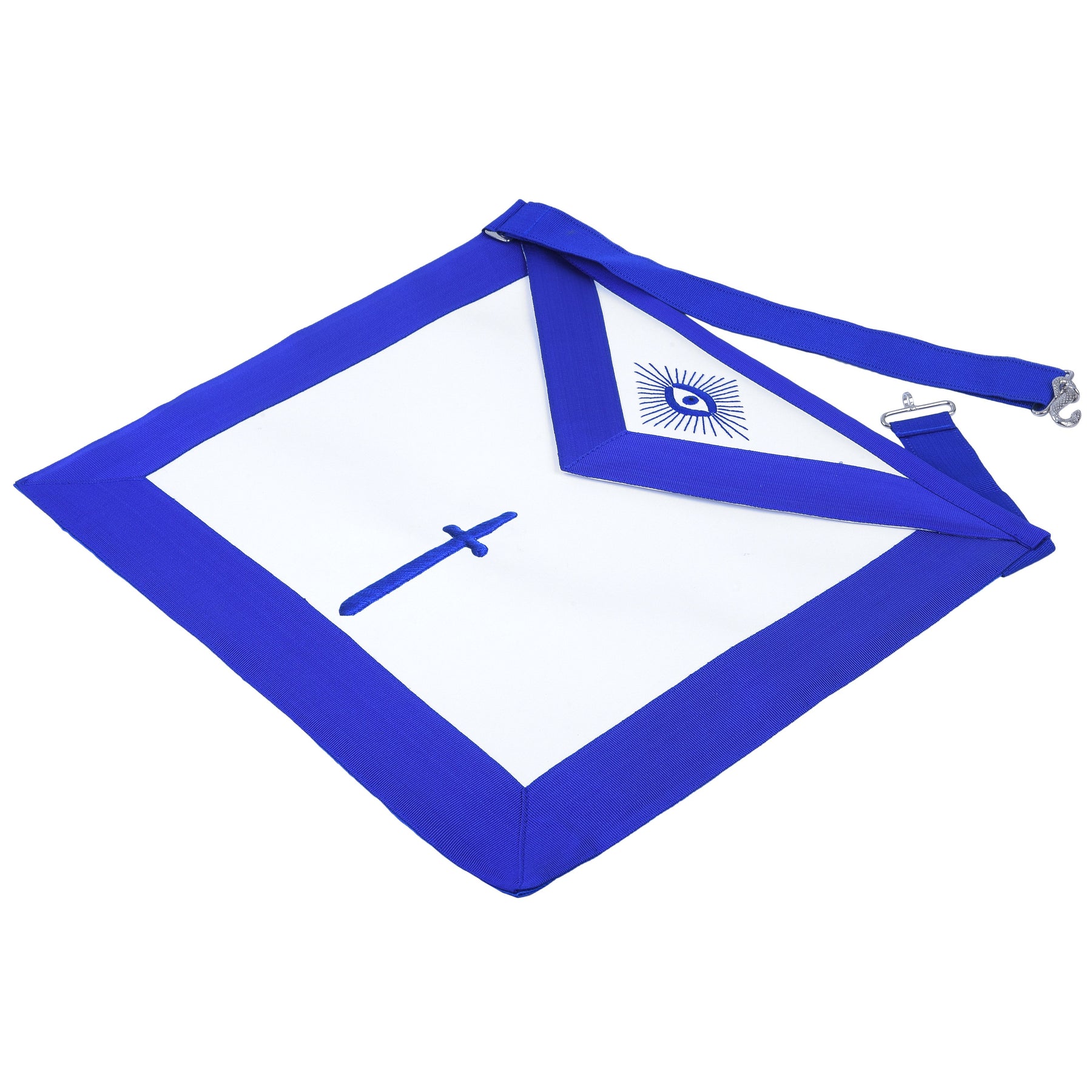 Tyler Blue Lodge Officer Apron - Machine Embroidery - Bricks Masons