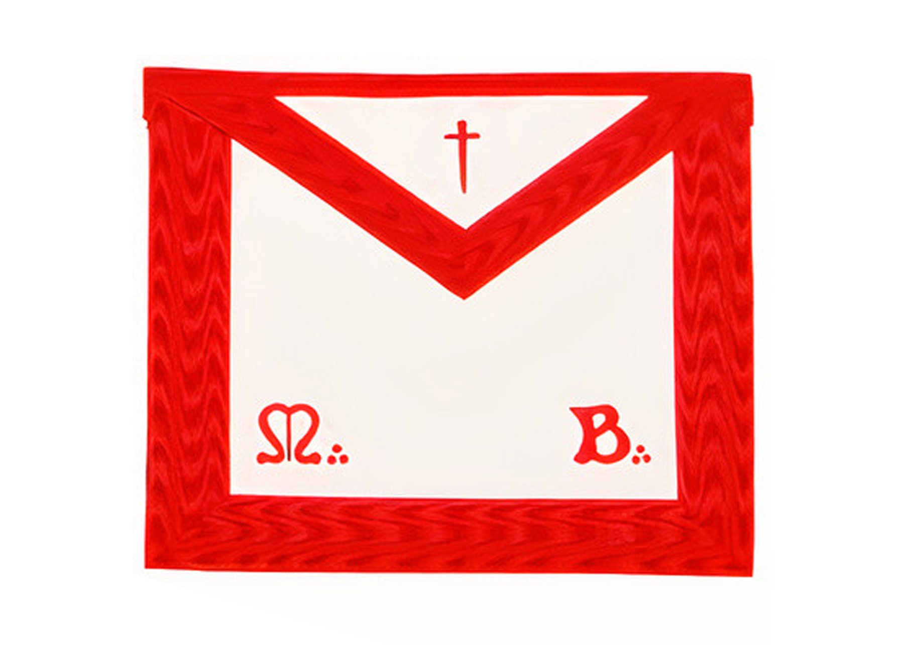 Tyler Scottish Rite Apron - Red Moire - Bricks Masons