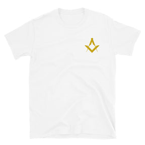 Master Mason Blue Lodge T-Shirt - Various Colors Golden Embroidery - Bricks Masons