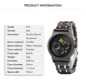Widows Sons Wristwatch - Various Wood Colors - Bricks Masons